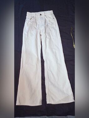 Topshop Cream Wide-Leg Relaxed Flare Leg Corduroy Jeans Size 26